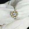 Pendientes de Botón Corazón Hueco de Diamante Completo de Aleación de Titanio Zirconia G23 Titanio Rosca Interna Cartílago Stud Labio Stud Piercing Joyería