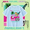 Camiseta de Manga Corta Colaboración Minecraft para Niños, Ropa Infantil de Creeper y Enderman, Top de Algodón de Manga Media de Verano 7