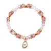 Accesorios de Moda de Venta Caliente Transfronterizos, Pulseras de Cristal con Cuentas de Colores Simples y Elegantes, Joyería de Mano Fresca y Elástica para Niñas