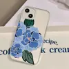 Elegante Funda Azul Floral Adecuada para iPhone 17 Pro Max, iPhone 17, Apple 16/15 Funda Mate de Cobertura Total, Funda de Cobertura Total para iPhone 14