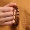 Alto Contenido de Aceite, Alta Densidad, Palo de Rosa Texturizado, Cuentas de Barril Rectas Finamente Elaboradas, Pulseras de Cuentas de Tambor para Hombres y Mujeres, Círculo Único al por Mayor