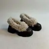 Novedad Otoño/Invierno 2026 Zapatos de Algodón de Lana de Cordero con Diseño de Patrón de Lichi, Punta Redonda, Cómodos, Ultraligeros, Deportivos, Suela Gruesa, Zapatos de Piel