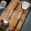 Espátula de acero inoxidable, cucharón para sopa, espumadera, espátula para freír, cuchara para arroz, utensilios de cocina para el hogar, suministros de cocina, juego completo de utensilios de cocina