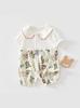 Traje de Escalada Hattie Lindo de Solapa Pequeña para Bebé Niña, Mameluco Moe Bao, Ropa Exterior de Algodón Puro, Mameluco Hattie, Estilo Nuevo
