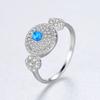 Anillo de Plata S925 PAG & MAG con Zircón Ópalo Anillo de Ópalo Joyería Exquisita Retro de Lujo para Damas Europeas y Americanas