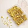 Vendas Diretas da Fábrica Alfinete de Segurança de Metal Dourado e Prateado Broche Acessórios de Vestuário Conjunto de Alfinetes de Fivela Conjunto em Caixa Broche DIY