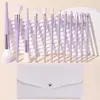 12 Piezas de Brochas de Maquillaje Kit Brocha para Corrector Brocha para Rubor con Puntos Brocha para Sombras de Ojos Dispersa Brocha para Cejas Brocha Dispersora