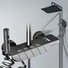 Comercio exterior transfronterizo color gris gunmetal de cobre, pantalla digital iluminada, set de ducha con teclas de piano, soporta personalización, venta al por mayor de fábrica