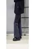Pantalones de Campana para Mujer, Forrados de Polar para Invierno, Engrosados, Pierna Recta Ajustada, Marca de Tendencia, Pantalones Largos con Estilo Retro High Street Americano
