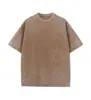 Camiseta Vintage de Manga Corta Pesada 270g Algodón Puro, Estilo Unisex, Lavada, Hombro Caído, Camiseta Retro 100% Algodón, Top Holgado para Ropa Exterior