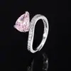 Nuevo Anillo Huabi Joyería 2024 Cobre Chapado en Oro Diamante de Alto Carbono Corte Flor de Hielo Elegante Sencillo para Mujer 7*10
