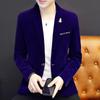 Hongerwo Jaqueta de Veludo Cotelê Masculina Cor Sólida Versátil Jaqueta de Terno Masculina Lapela Botão Único Slim Fit Casaco