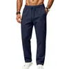 Pantalones Deportivos Casuales de Pierna Recta para Hombre 2026 con Cintura Elástica de Cordón y Pinza Central para un Ajuste Fluido