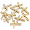 Colgante de Cruz de Diamante de Aleación de 15*36 mm con Agujero Trasero, Colgante para Collar DIY, Accesorios de Joyería Hechos a Mano