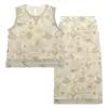 Verano Alta Gama Bordado Pesado Bordado con Hilo de Cuentas Superposición Nuevo Estilo Chino Chaleco sin Mangas y Conjunto de Falda P0496