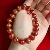 Pulsera Budista Amitabha de Ágata Roja Natural para Mujer, Pulsera de Ágata Chapada en Oro, Joyería de Moda al por Mayor, Artículo Caliente de Transmisión en Vivo