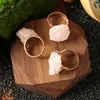 Anillo de Piedra Natural Envuelto en Alambre Piedra Cruda, Citrino Amarillo, Cuarzo Rosa, Anillo Ajustable de Piedra Cruda Amatista con Cristal Envuelto en Alambre DIY