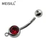 Anillo de ombligo de acero inoxidable con un diamante Meier Clavo de ombligo personalidad de resorte europeo y americano joyería de piercing para hombres y mujeres venta al por mayor