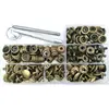Juego de Herramientas de Instalación de Broches de Presión Grandes Blancos de Acero Inoxidable de Cuatro Colores de 15 mm, Broches de Presión Metálicos Ocultos Tipo Prensa