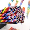 Lápiz Arcoíris de Mismo Núcleo de 7 Colores Lápiz de Color Gradiente Pintado a Mano DIY Pluma de Lápiz Color Multicolor Relleno de Color Pincel Mágico