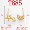 Pendientes de Cobre Puro de Venta Caliente Transfronteriza al por Mayor Mini Exquisitos Copo de Nieve Trébol de Cuatro Hojas Creativo con Incrustaciones de Diamante Material Versátil para Pendientes