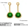 Nuevos Pendientes de Cristal Facetado Tricolor Super Brillantes con Circonita Acero Inoxidable Chapado en Oro de 18K Accesorios para Mujer Pendientes