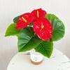 Hongyun Dangtou árbol falso árbol palma roja flor artificial en maceta plástico verde flor decorativa sala de estar bonsái planta verde