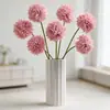 Ramo de flores artificiales de bola de cebolleta de cabeza redonda para arreglo de escena, decoración de boda, crisantemo de bola de alta gama, flores artificiales de diente de león