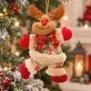 Accesorios para árbol de Navidad, muñecos navideños, anciano bailando, muñeco de nieve, ciervo, oso, muñeco de tela, pequeño colgante, regalo