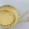 Cesta de bambu cesta de bambu com base cesta de frutas domésticas prato de frutas produtos de bambu artesanais cesta de pão cozido no vapor cesta de sobremesa cesta de bambu