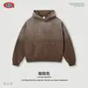 BE Roupas Masculinas Marca de moda de rua retrô americana moletom com capuz solto de peso pesado com forro de fleece desgastado e ombros caídos para homens