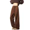 Calças de Veludo Cotelê para Homens e Mulheres, Calças de Moletom Esportivas de Outono e Inverno, Novo Estilo Tendência, Forradas com Fleece, Estilo Americano Soltas de Perna Reta Casuais Longas