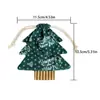 Bolsa con cordón impresa en forma de árbol de Navidad, adornos navideños, decoraciones para ambiente de fiesta en ventana, decoraciones navideñas