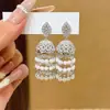 Pendientes de Borla con Carrillón de Viento Transfronterizos Europeos y Americanos para Mujer, Estilo Exótico, Lujo de Gama Alta, Pendientes Creativos Únicos
