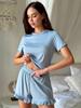 Conjunto de Pijama de Dos Piezas Casual de Verano 2025 Europeo y Americano con Volantes de Manga Corta Ropa de Casa Fresca y Cómoda para Mujer