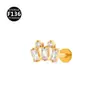 Aleación de Titanio F136 Cruz Marqués Forma de V Serpiente Corona de 0.9 Dientes Rosca Interna Labio Clavo Pendientes Joyería para Piercing