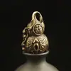 Colgante de Campanilla de Calabaza de la Fortuna de Latón Antiguo Chino Colgante de Llavero de Campanilla de Cobre Cinco Bendiciones Llavero de Coche