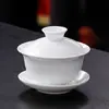 Juego de Té Kung Fu Gaiwan de Porcelana Blanca de Alta Calidad Caja de Regalo Negocio al por Mayor Regalo Cerámica Juego de Té con Impresión de Logo