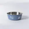 Comedero para mascotas de acero inoxidable de doble capa engrosado transfronterizo, universal para gatos y perros, diseño de dibujos animados, comedero y bebedero con base antideslizante