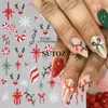 Navidad 2025 Nuevas Pegatinas para Uñas Arte de Uñas Otoño e Invierno Copo de Nieve Navideño Alce Lazo Pegatinas Adhesivas para Uñas Francesas