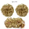 Pelucas de anillo de pelo rizado para comercio exterior, extensiones de pelo con banda elástica estilo europeo y americano, pelucas de pelo sintético para realzar el volumen para mujeres, mechones de pelo rizado esponjoso al por mayor