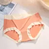 Ropa Interior Sin Costuras de Seda de Hielo Estilo Japonés para Mujer Chica Delgada Alta Elasticidad Transpirable Seda de Morera Zona Íntima Antibacteriana Calzones para Mujer