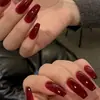 Gel Sangue Vermelho Longo Roupa de Ballet Manicure Finalizada Unhas Postiças Adesivo de Manicure Adesivo de Unha Impermeável Removível Unha