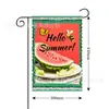 Bandera de Jardín Temática de Verano Transfronteriza Decorativa para Patio Festival Fiesta Escena Decorativa Lino Impresión Doble Cara