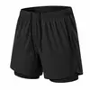 Pantalones Cortos de Correr Doble Capa Personalizados para Hombre Entrenamiento de Maratón Deportivos Secado Rápido Finos Transpirables Forro de Secado Rápido Tres Cuartos