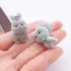 Colgante de Peluche de Conejo Blanco de Dibujos Animados Simulados Resina Flockado Tridimensional Lindo Accesorios para Pendientes DIY Correa de Teléfono