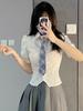Corbata azul jk para mujer a cuadros estilo japonés camisa de estudiante accesorios de uniforme estilo universitario dk para hombre casual combinable sin perforaciones
