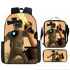 Skibidi Toilet Spoof Mochila Escolar Mochila de Estudante do Ensino Fundamental e Médio Mochila Estojo de Lápis Mochila Conjunto de Três Peças