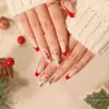 Uñas Portátiles de Navidad Copo de Nieve Amor Brillo Manicura Uñas Postizas Cortas Almendra Mariposa Uñas Largas Europeas y Americanas Venta al por Mayor