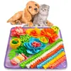Brinquedo Tapete de Farejar para Animais de Estimação Transfronteiriço para Gatos e Cachorros, Tapete de Treinamento com Esconderijo de Comida Quebra-Cabeça para Animais de Estimação Pequenos, Tapete de Farejar para Animais de Estimação Tigela Alimentadora Lenta